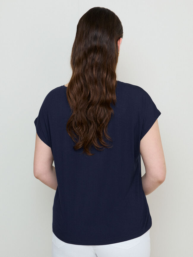 CAMISETA MARIPOSA FLORES Azul Marino