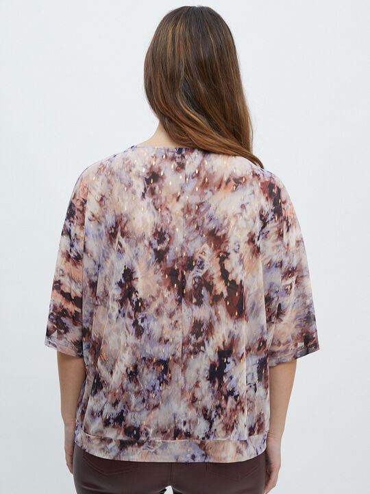 BLUSA TUL ESTAMPADA Blanco Optico image number null