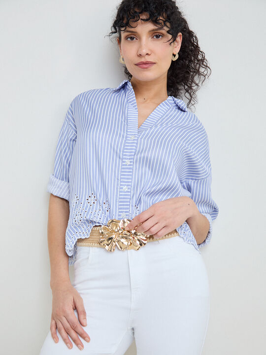 CINTURON RAFIA FLOR Beige image number null