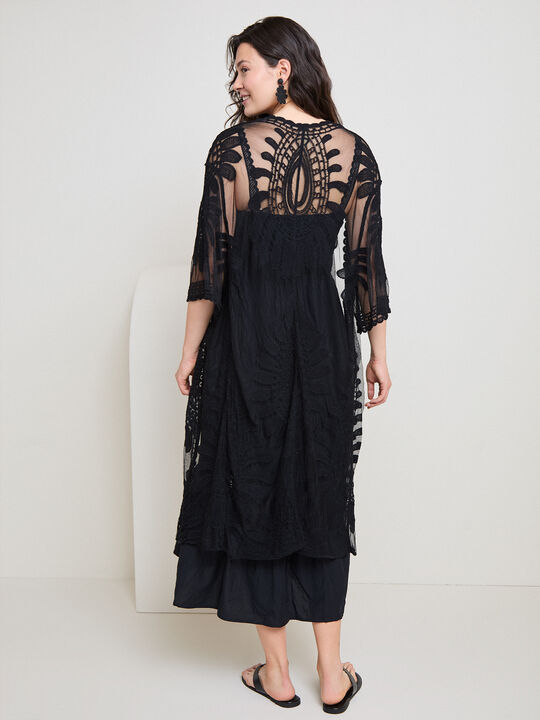 KIMONO TUL FLORES Negro image number null