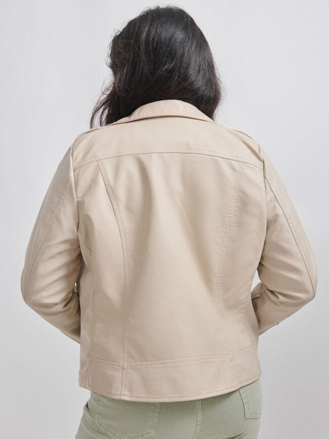 CAZADORA BIKER BÁSICA Crudo