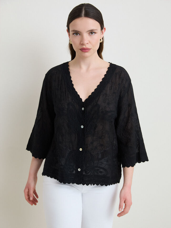 CAMISA BORDADOS FANTASIA Negro