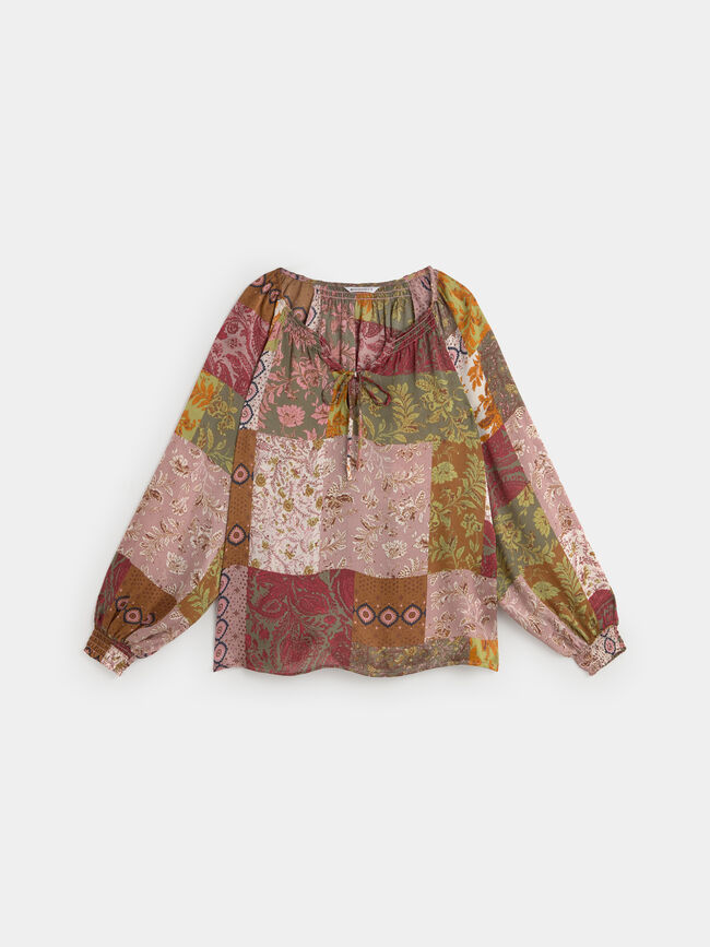 BLUSA ESTAMPADA Burdeos