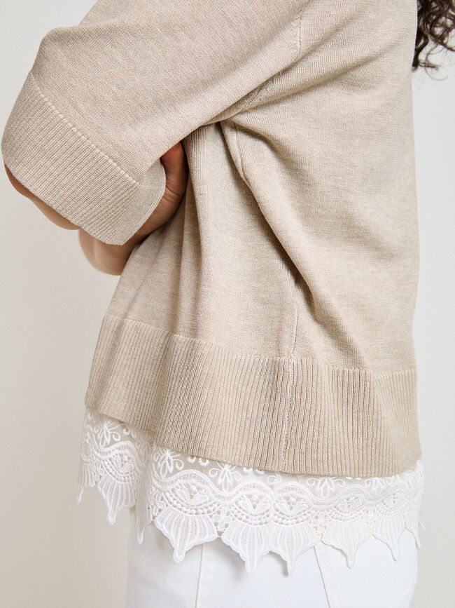 JERSEY BAJO ENCAJE Beige