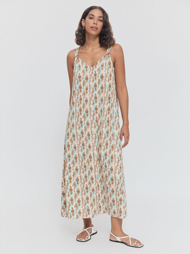 VESTIDO DETALLE BOLITAS Turquesa