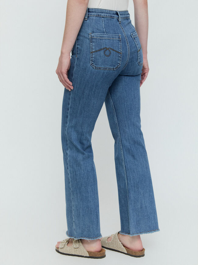 VAQUERO FLARE CROP Mid blue