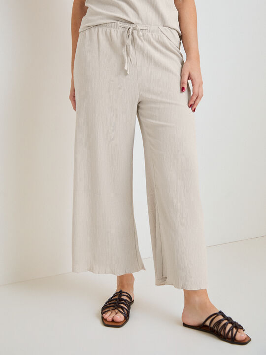 PANTALON TEXTURA CULOTTE Piedra image number null