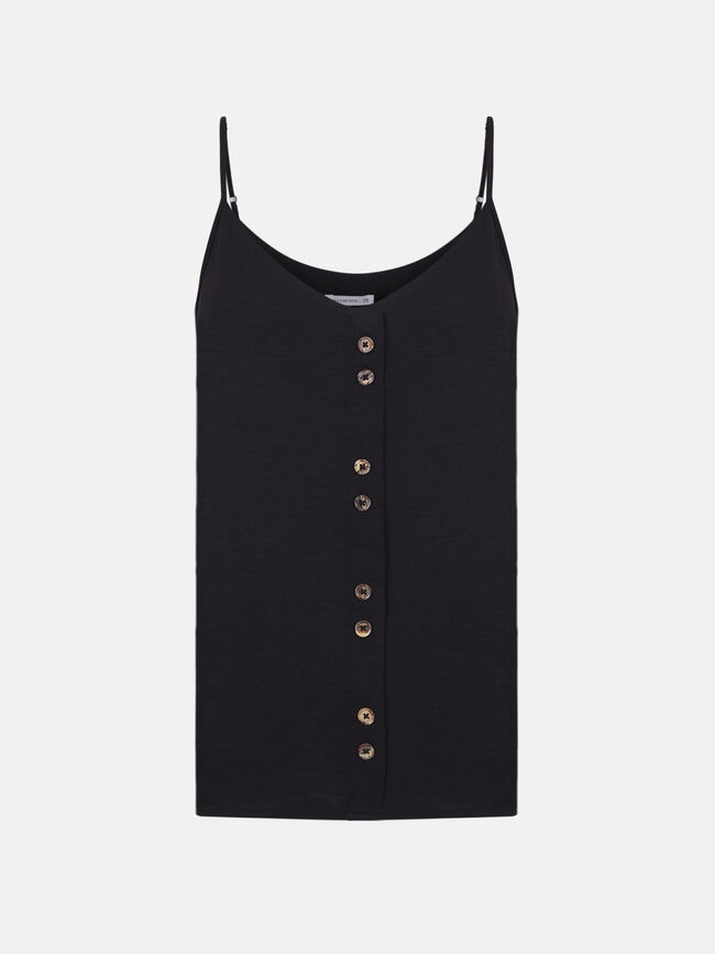 Top tirantes detalle botones Negro