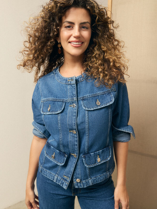 CHAQUETA VAQUERA CORTA Mid blue