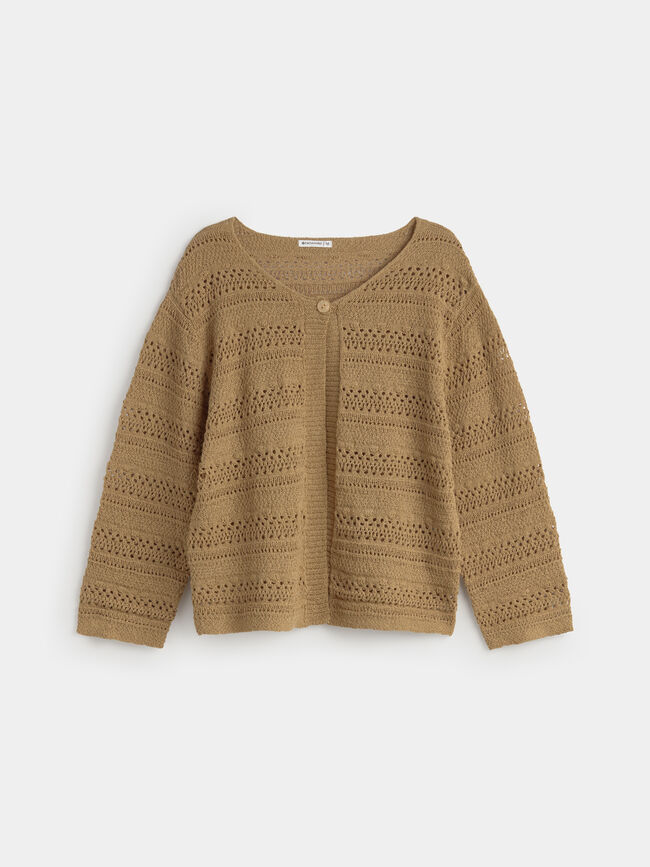 CARDIGAN UN BOTÓN Marron