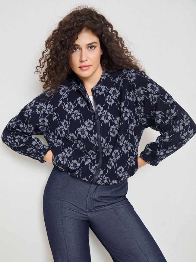 BOMBER JACQUARD Azul Marino