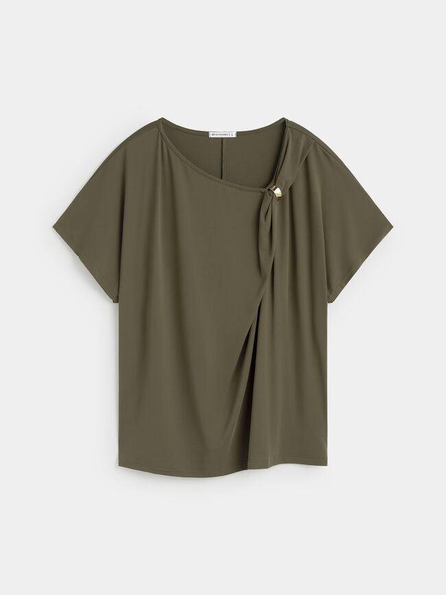 CAMISETA OVERSIZE PIEZA METALICA Kaki