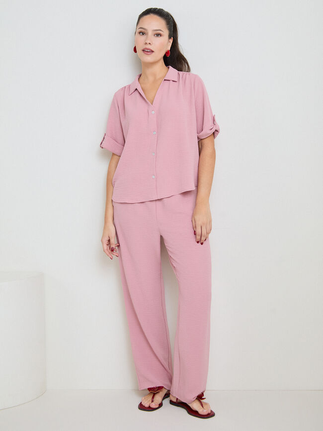 PANTALON FLUIDO rosa blush