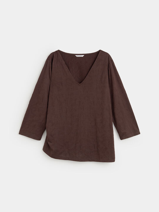 CAMISETA TEXTURA Marron Medio image number null