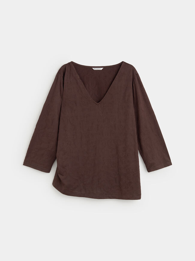 CAMISETA TEXTURA Marron Medio