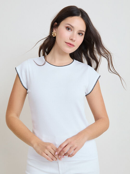 CAMISETA CANALE DETALLE Blanco Optico image number null