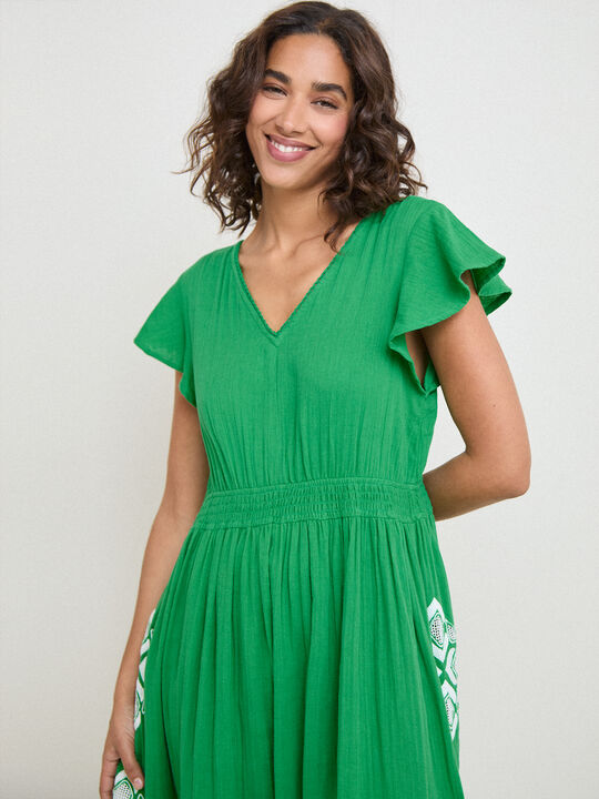 VESTIDO DETALLE ESPALDA Verde Amazona image number null