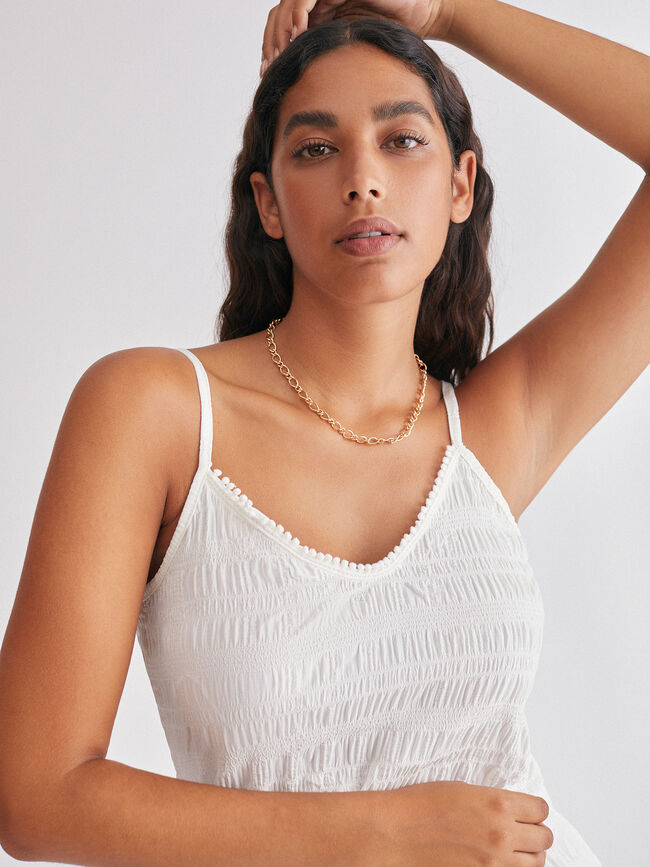 Vestido tirantes estructura Crudo