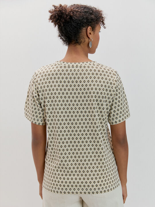 CAMISETA CUELLO PICO Estampado 1 image number null