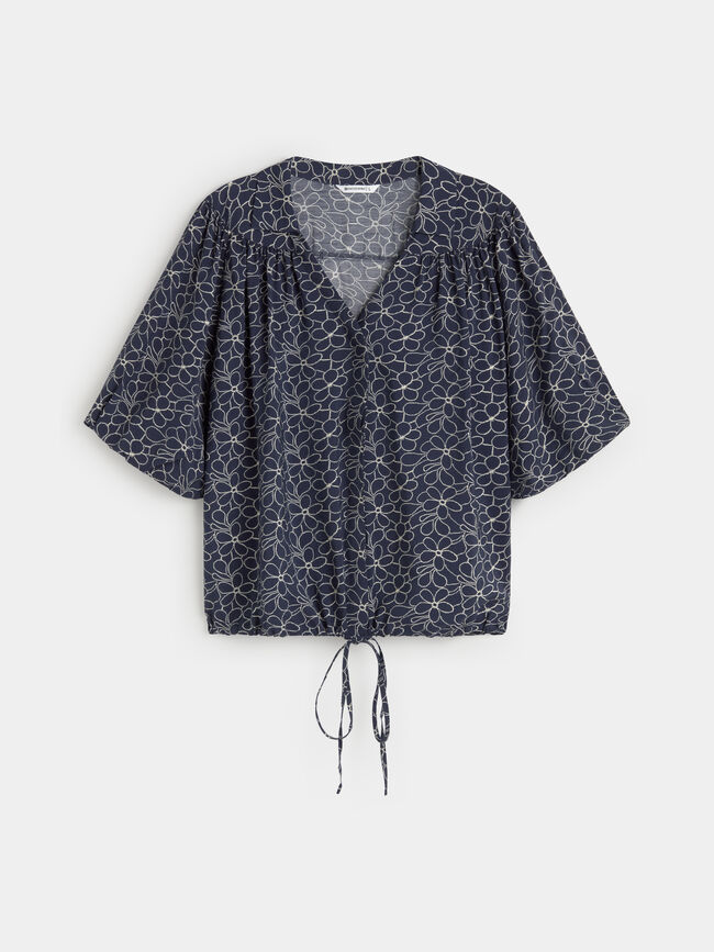 BLUSA TUNEL ESTAMPADO Azul Chambray