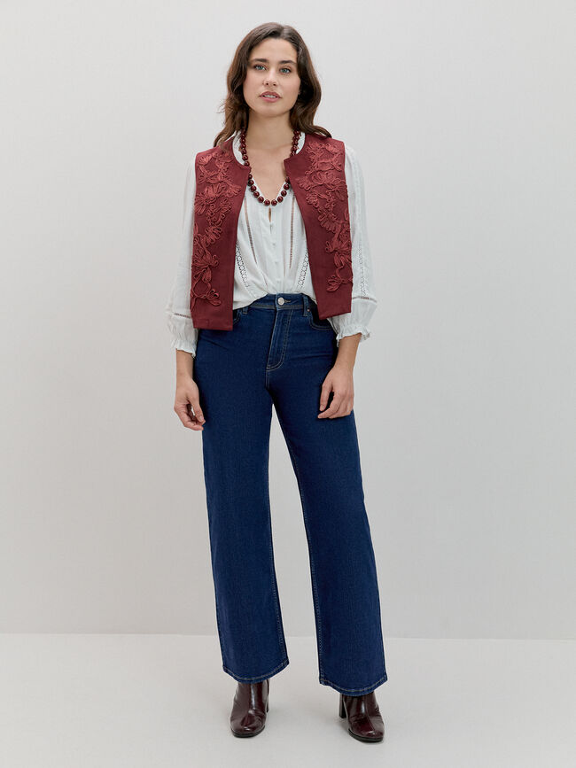 CHALECO ANTELINA DIBUJO Granate