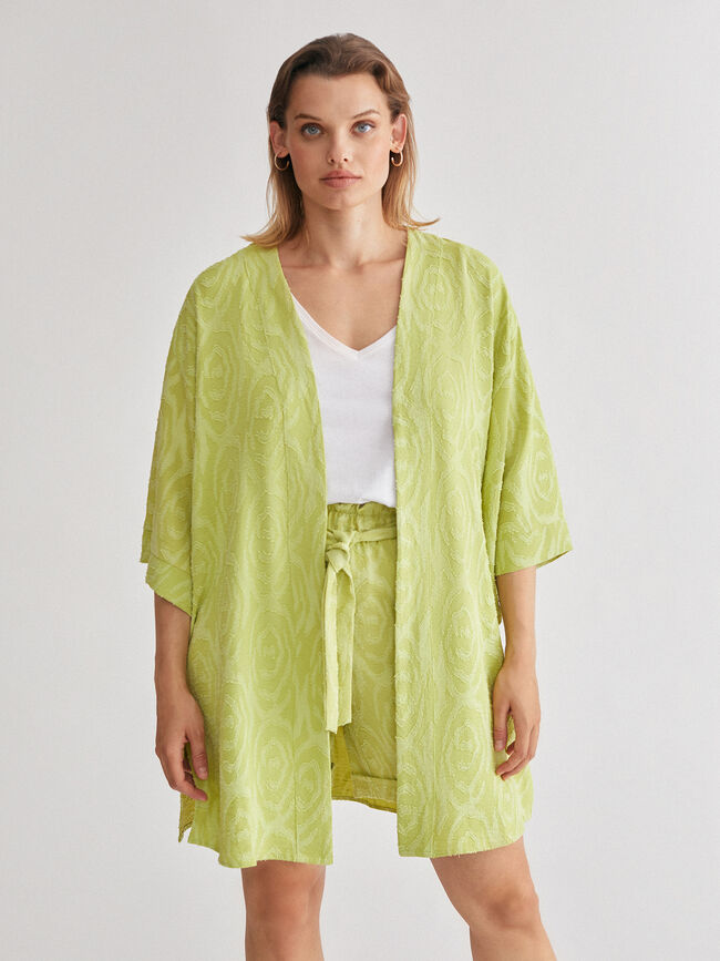 Caftan corto jacquard Oliva Calido