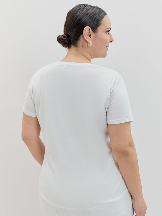 CAMISETA SAFARI BRILLANTE Blanco Hueso image number null