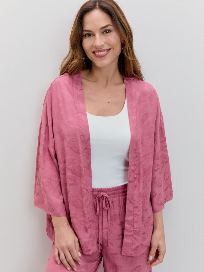 KIMONO JACQUARD SATINADO Maquillaje Oscu