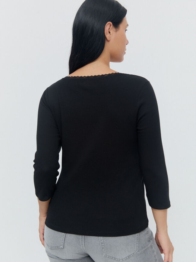 CAMISETA LENCERA Negro