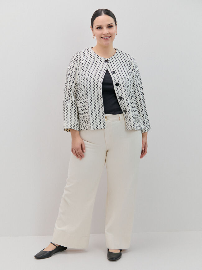 CHAQUETA JACQUARD BICOLOR Blanco Optico
