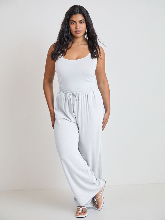 PANTAL&Oacute;N R&Uacute;STICO LARGO Blanco Hueso