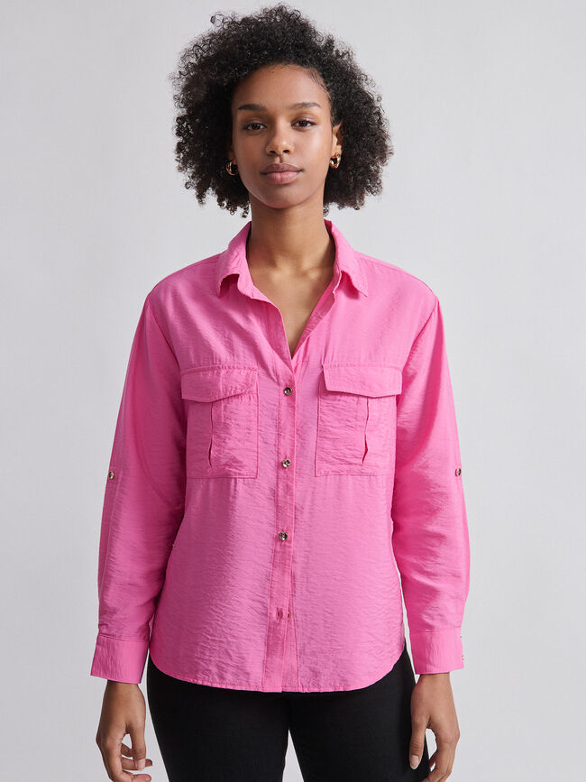 CAMISA MANGA LARGA Rosa Colorete