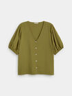 BLUSA MANGA ABULLONADA Hoja