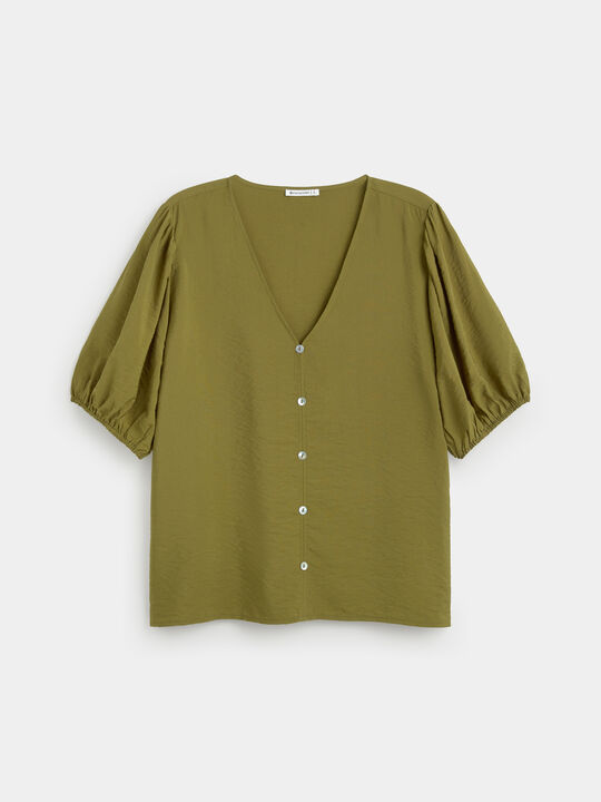 BLUSA MANGA ABULLONADA Hoja image number null