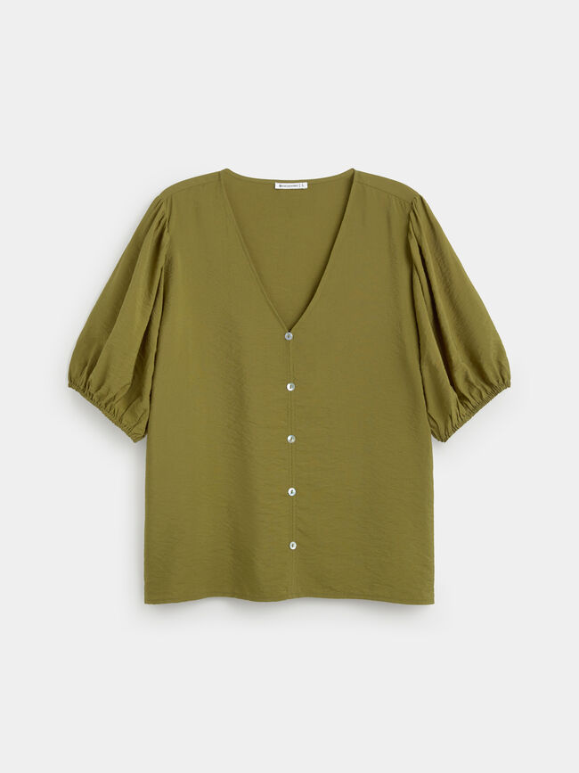 BLUSA MANGA ABULLONADA Hoja