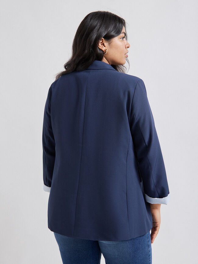 BLAZER PUÑO RAYAS marino claro