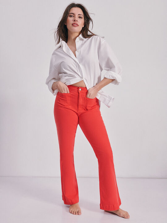 Pantalon acampanado trenza Coral image number null
