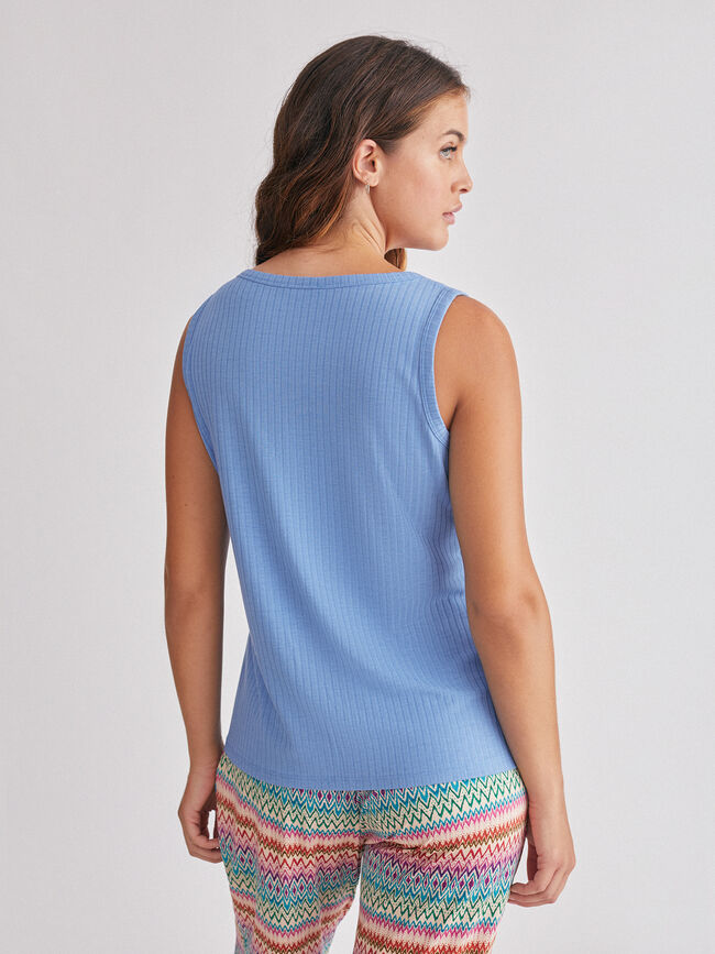 CAMISETA CANALÉ DETALLE BOTONES Azulon