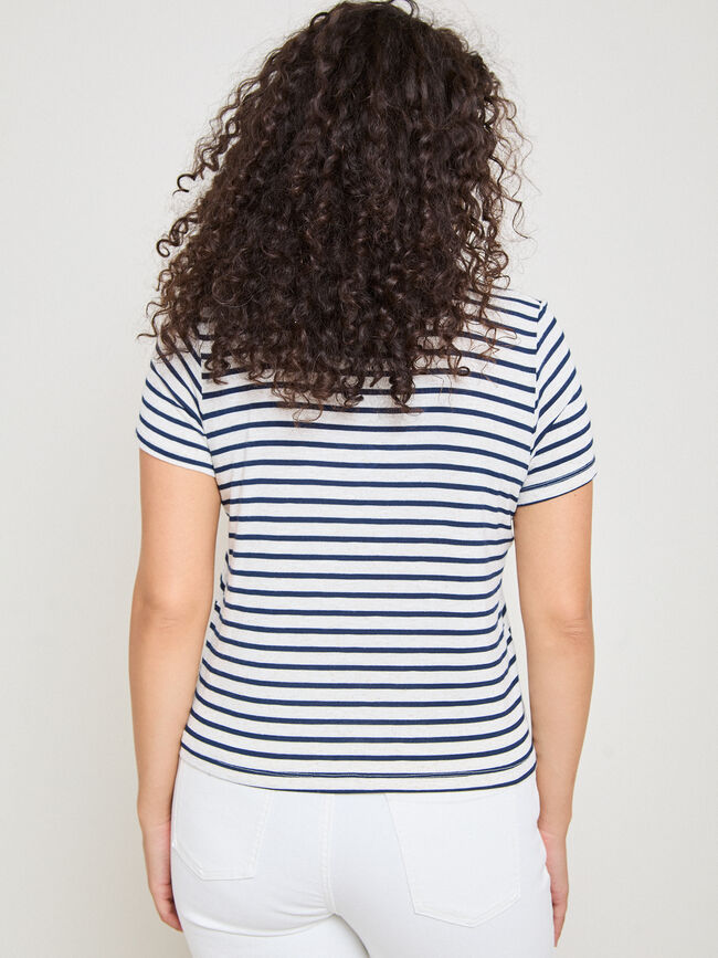 CAMISETA PICO RAYAS Azul Marino