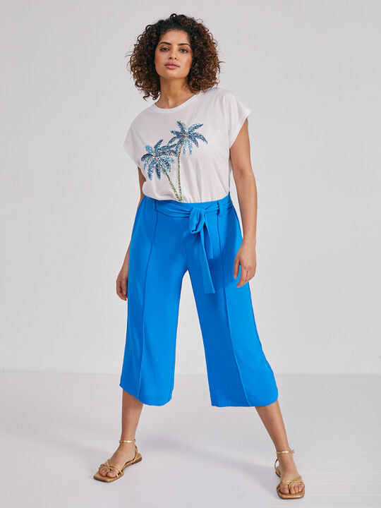 pantalón culotte cinturón Azul Brillante image number null