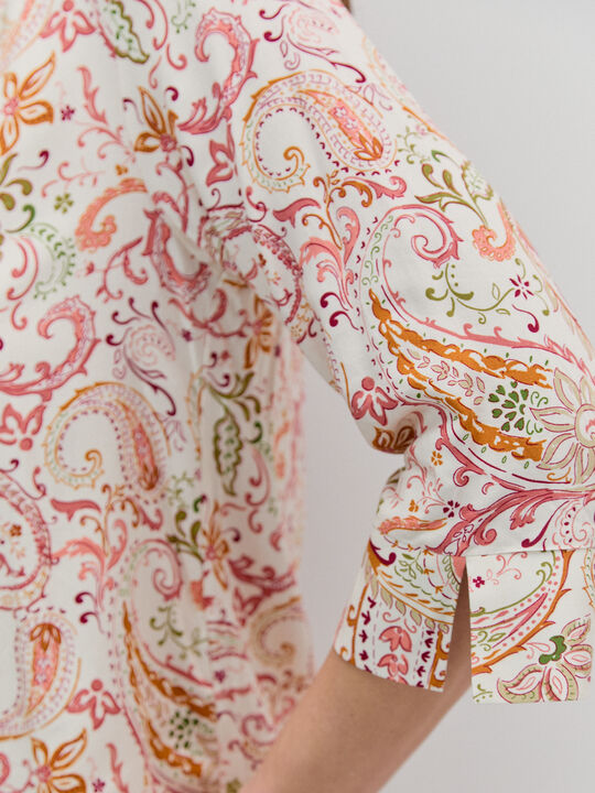 BLUSA FLUIDA ESTAMPADA Crudo image number null