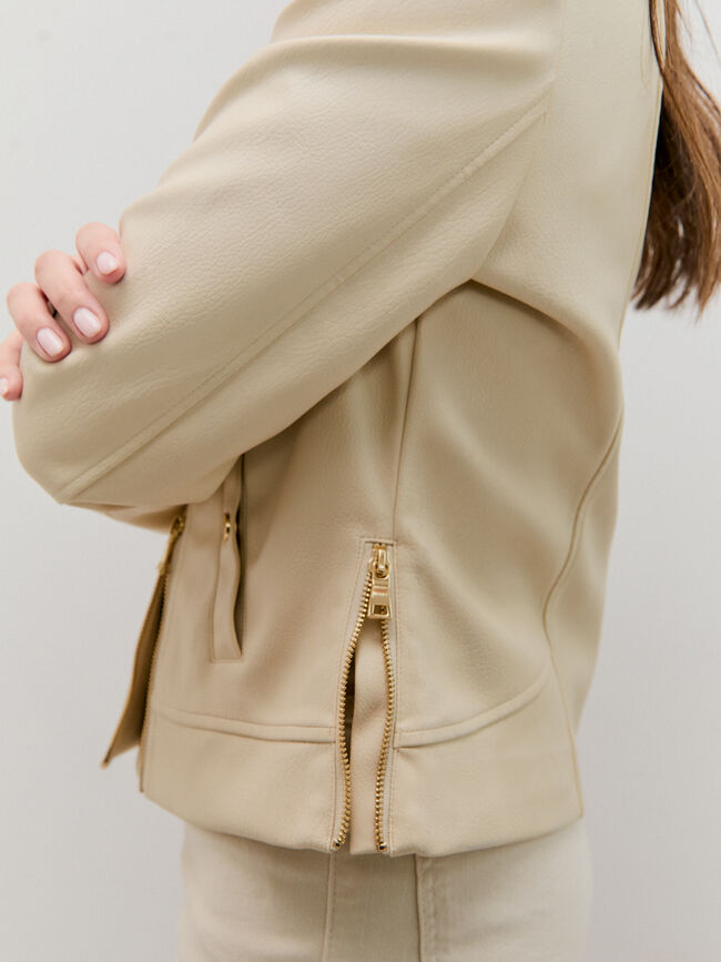 CAZADORA CREMALLERA CRUZADA Crudo