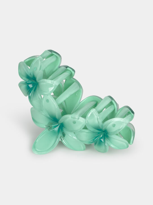 PINZA GRANDE FLOR Turquesa image number null