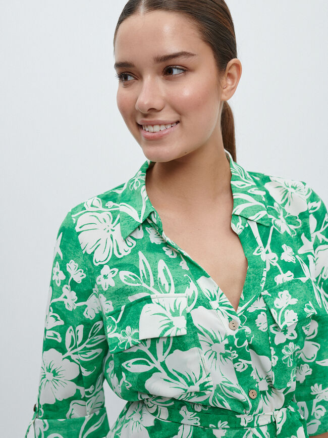 Vestido camisero Verde