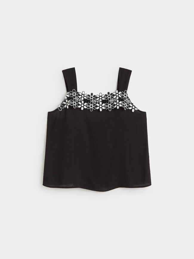 BLUSA BICOLOR Negro