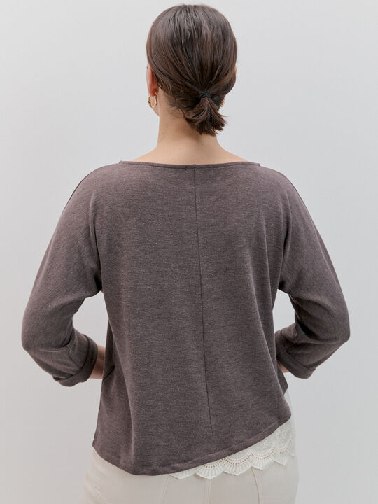 JERSEY PUNTILLA BAJO ASIM&Eacute;TRICA Marron image number null