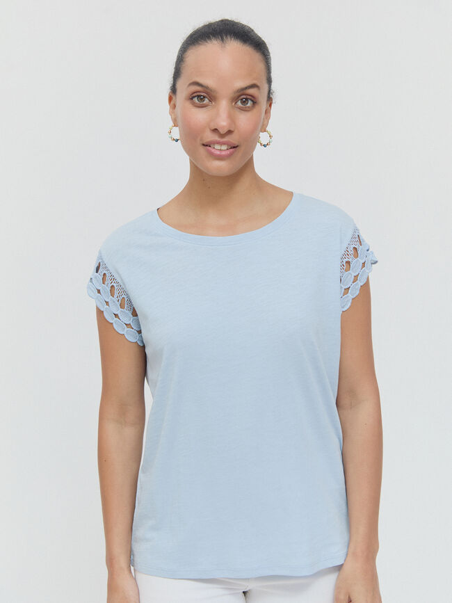 CAMISETA DETALLE azul blush