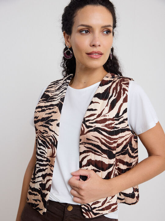 CHALECO ACOLCHADO ESTAMPADO Crudo image number null