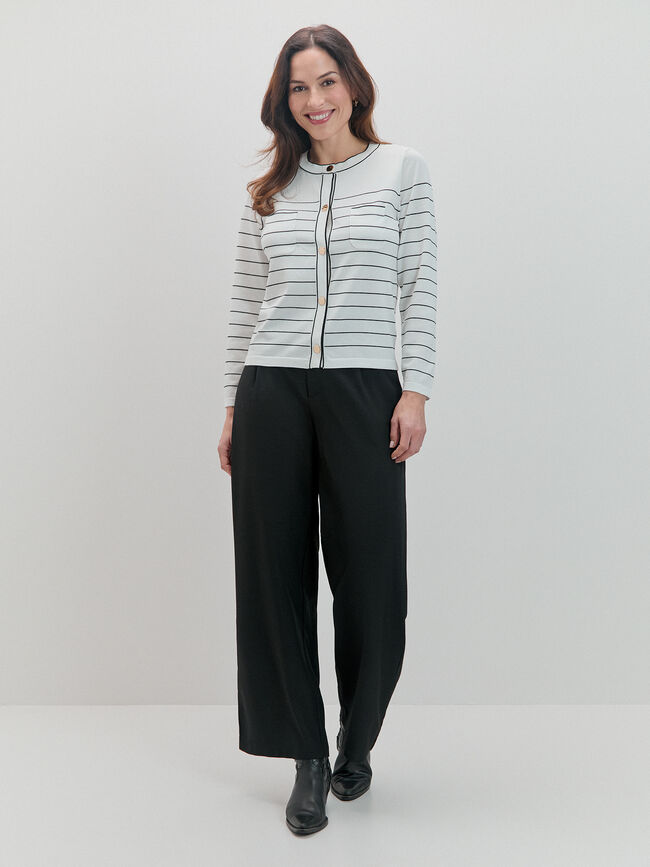 C&Aacute;RDIGAN RAYAS BOTONES Blanco Optico