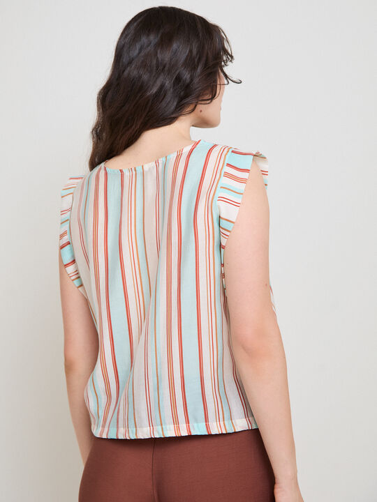 BLUSA TUNEL RAYAS Turquesa image number null